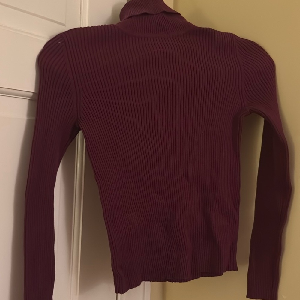 Maroon long sleeve turtle neck